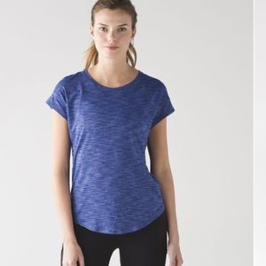 Lululemon Run Around Tee Heathered Sapphire Blue